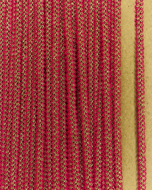 Pink lace with golden zari work