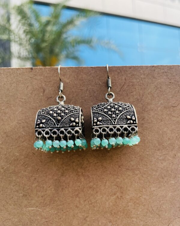 Oxidised drop earrings