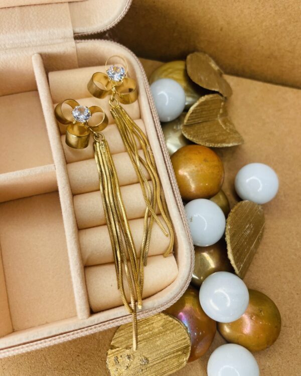 Gold-toned dangle earrings