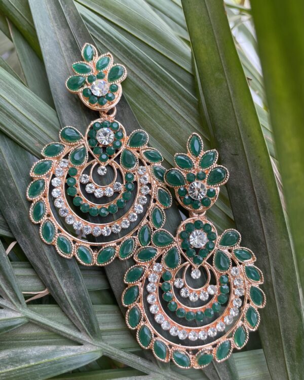Gold-plated Meenakari American diamond earrings