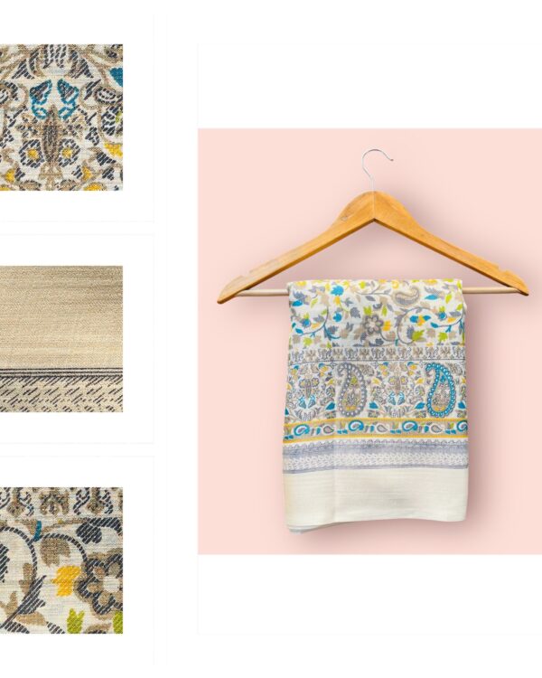 White Printed Handloom Saree