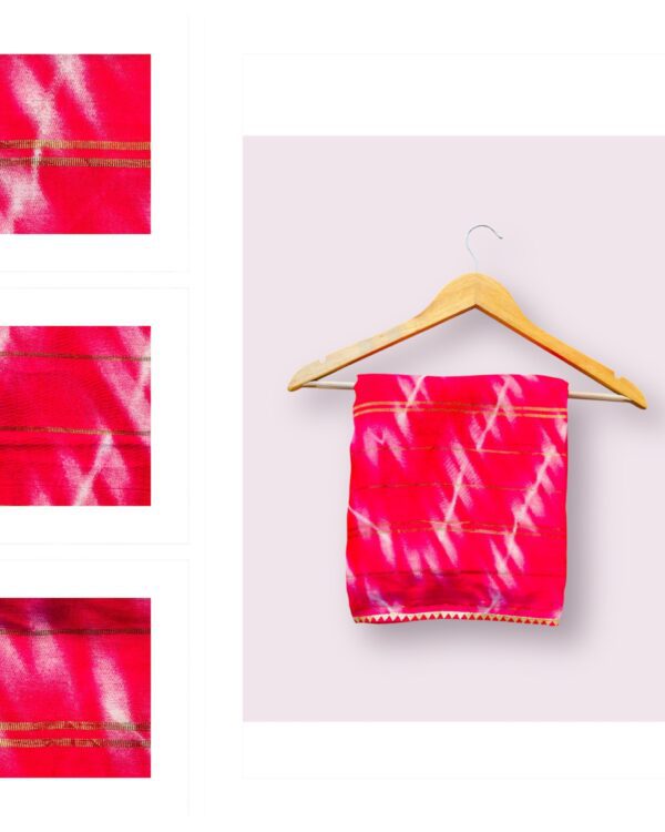 Pink Georgette Zigzag Saree