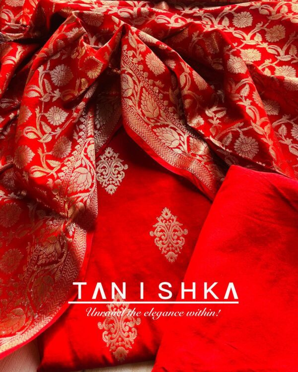 Banarsi Suit with Golden Zari Work