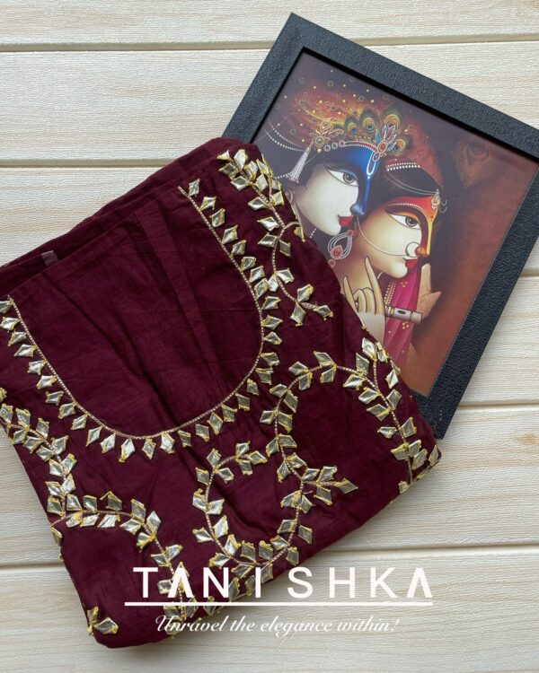 Chanderi Kurti Cloth with Gotapatti Work