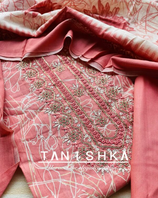 Cotton Suit with Golden Zari