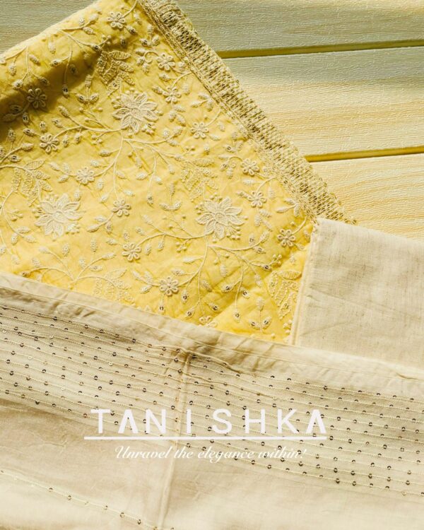 Chanderi Organza Suit with Embroidery