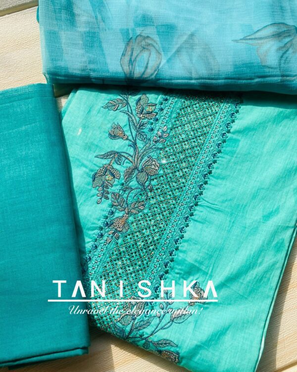 Cotton Suit with Saroski & Embroidery Work