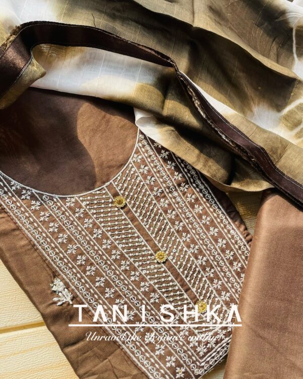 Khadi Cotton Suit with Embroidery