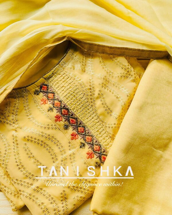 Chiffon Embroidered Suit