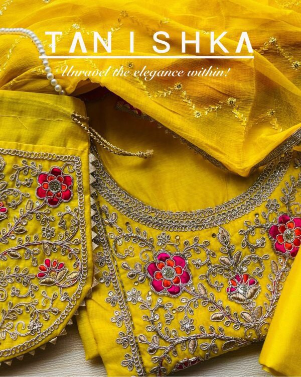 Cotton Chanderi Suit with Embroidery