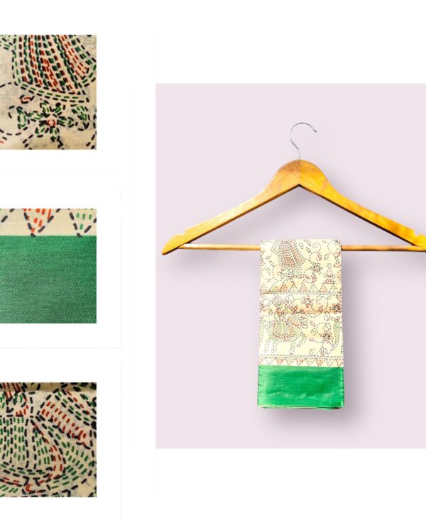 Block Print Khadi Bengali Silk Saree