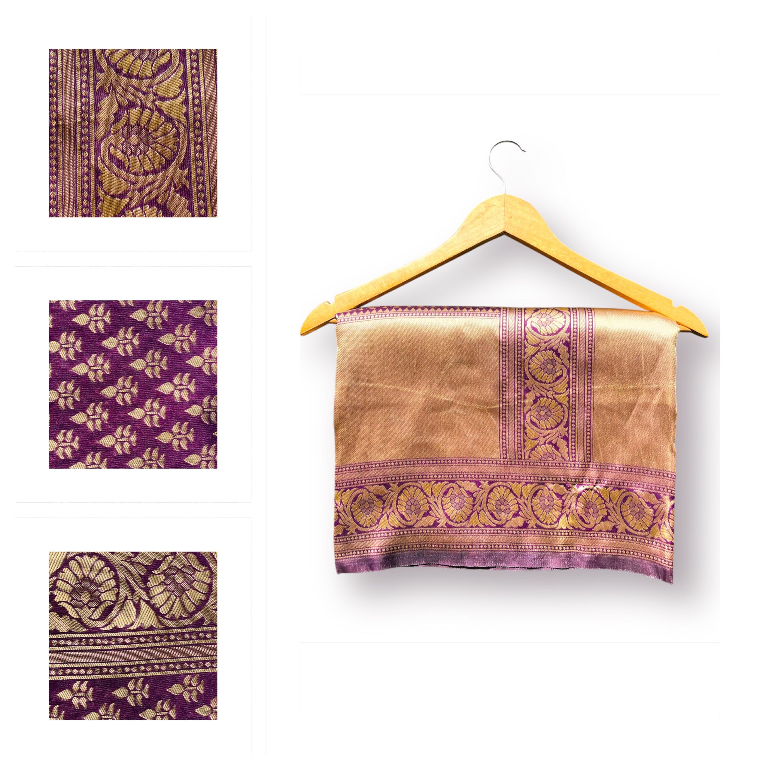 Semi-Banarsi Silk Saree (Violet)
