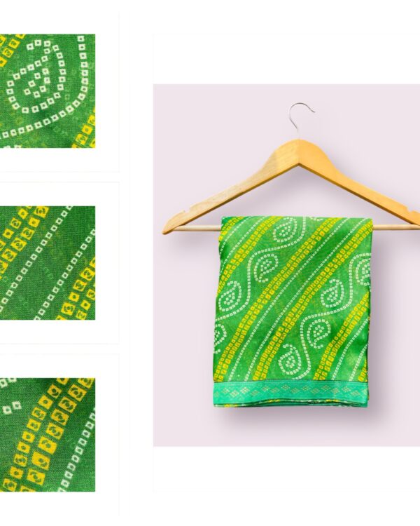 Lime Green Georgette Bandhani