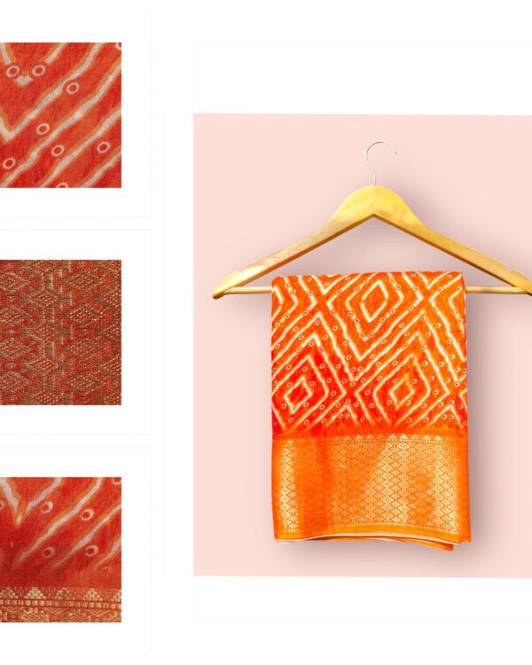 Orange Art Silk Saree