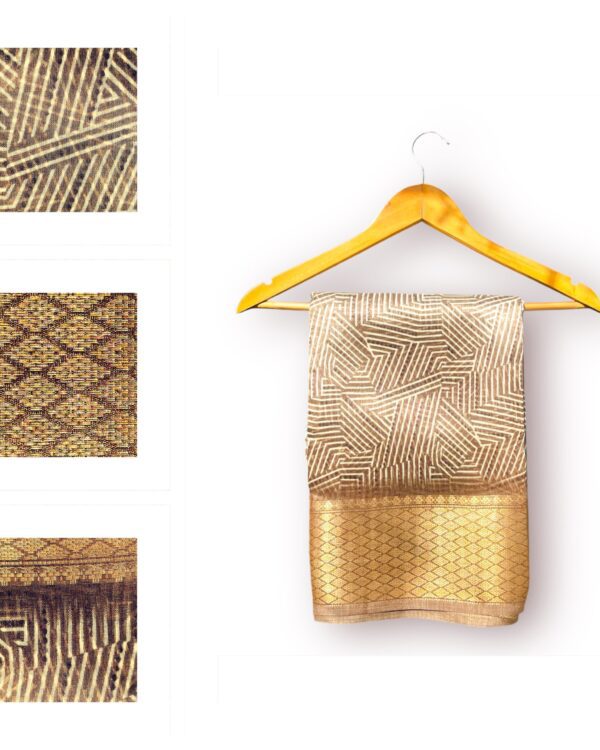 Golden Brown Art Silk Saree