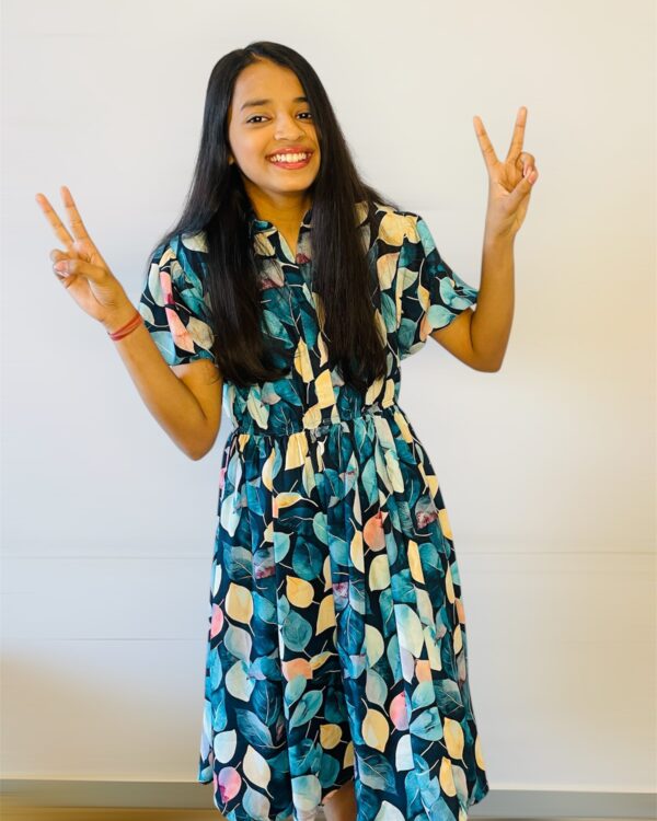 Printed Chiffon Linen Frock