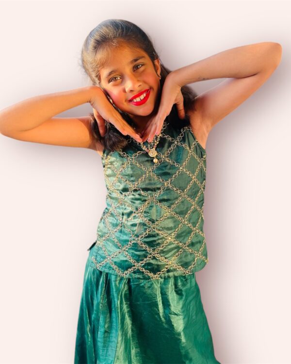 Skirt with Golden Zari Embroidered Top